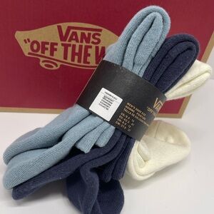 Vans Men's Casual Socks in Light Blue, Navy, and Cream (3 pairs pack) NWT